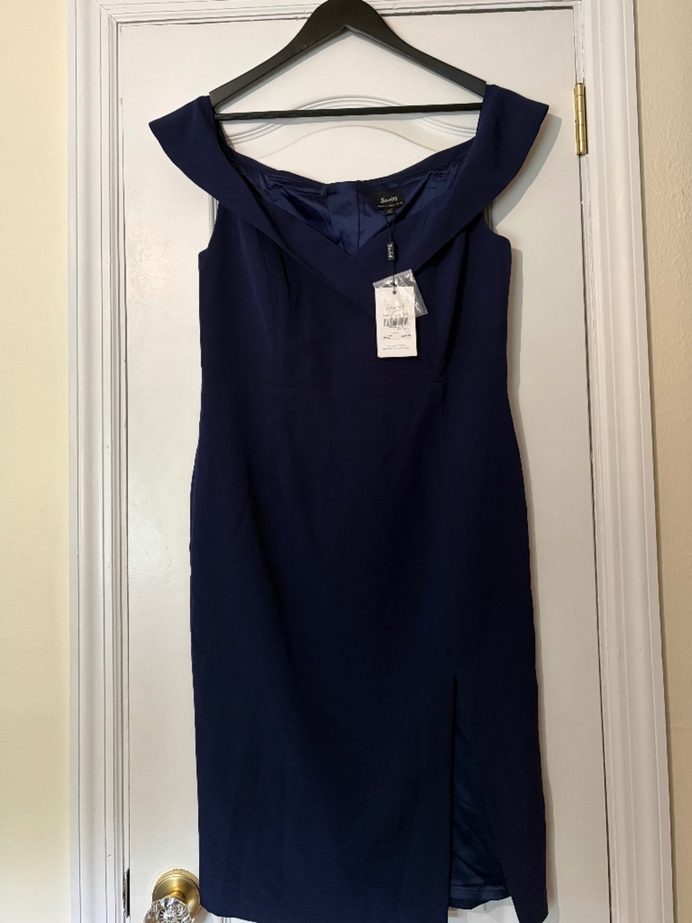 NWT Bardot Navy off-shoulder cocktail dress